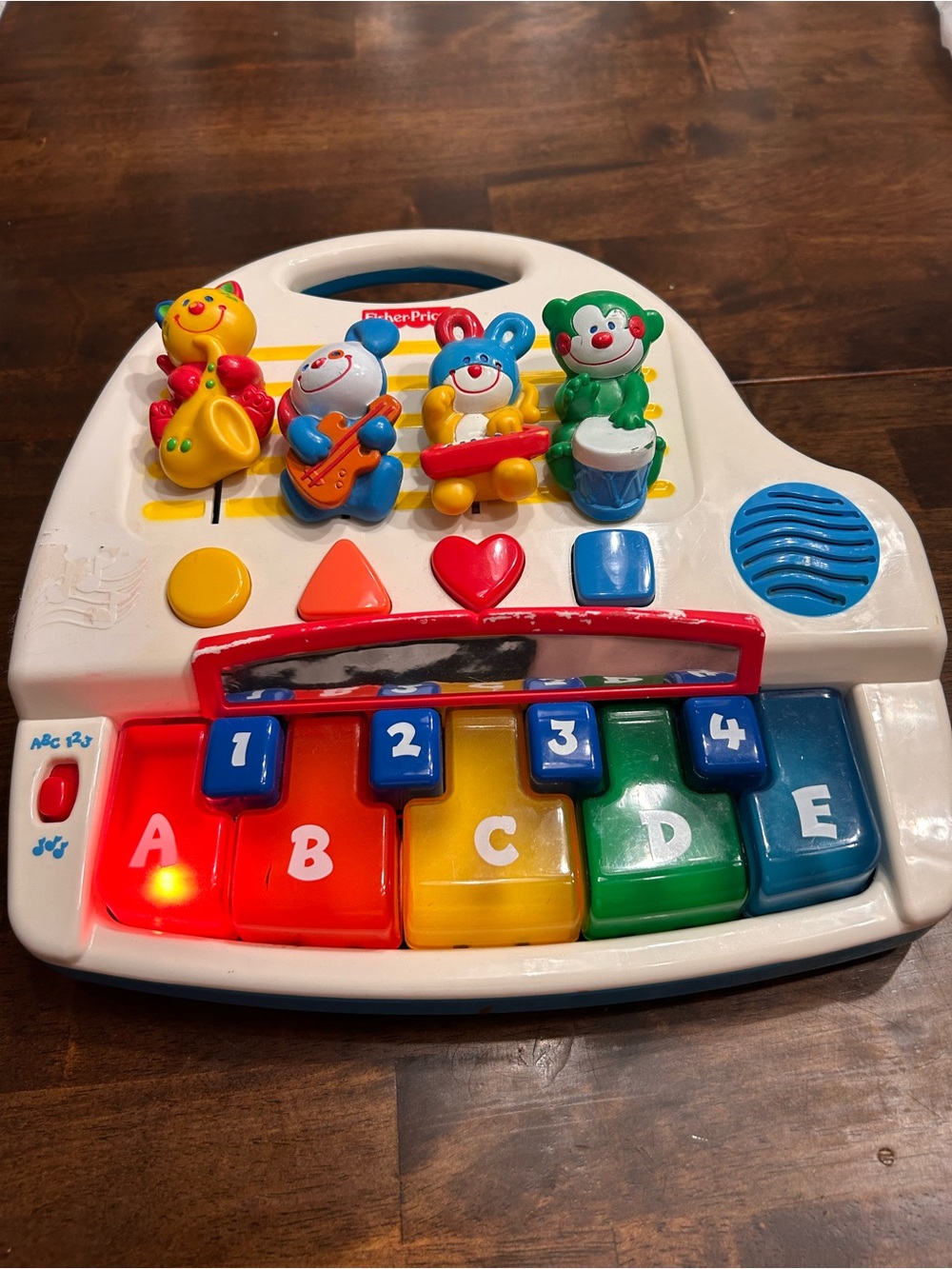 Fisher Price Vintage Toy Piano Smartronics Animal Quartet Lights Music
